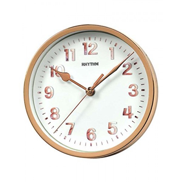 Rhythm Value Added Wall Clock 3D Numerals,Metal Case,Wall & Table Type,Silent Silky Move